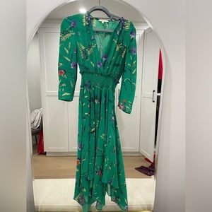 Maje floral dress with asymmetrical hem
